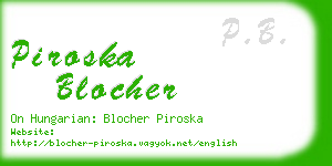 piroska blocher business card